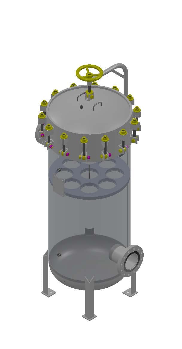 E-SBHF-V-6x40-8F-304-150-E Multi-Round Cartridge Filter Housing