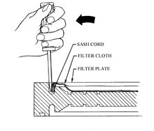 Drawing of removing the filter cloth
